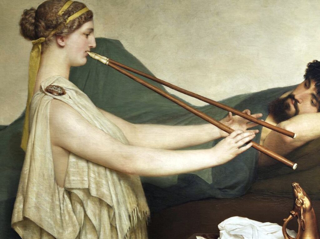Lawrence Alma-Tadema (1826-1912), La siesta o Escena pompeyana, 1868 Óleo sobre lienzo, Museo Nacional del Prado, Madrid.